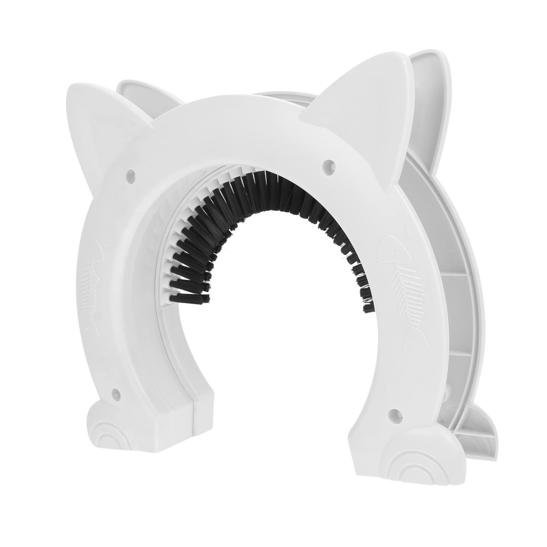 Puerta para gatos y perros de interior DOITOOL de plástico ABS blanco con cepillo integrado
