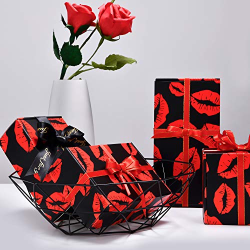 Image of 25 Pack 4x8x2 inch Shipping Boxes for Cosmetics Jewelry Valentines Presents Birthday Gifts, Corrugated Cardboard Box, for Small Business, for Packaging - TONESPAC (Red Lips)