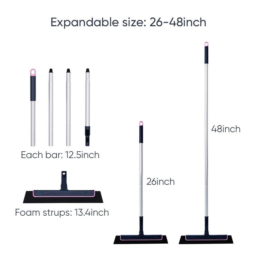 Ocves Floor Squeegee With Long Handle, Wet Room Squeegee