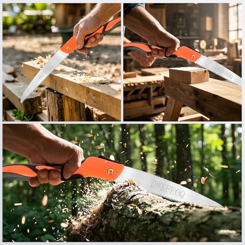 3PCS DWKFEOQ Folding Saw and Stainless Steel Cable Saws Set, 11.8 Inch Long Blade Hand Saws for Wood Camping, Dry Wood Pruning Saw With Hard Teeth, Quality SK-5 Steel - Image 7