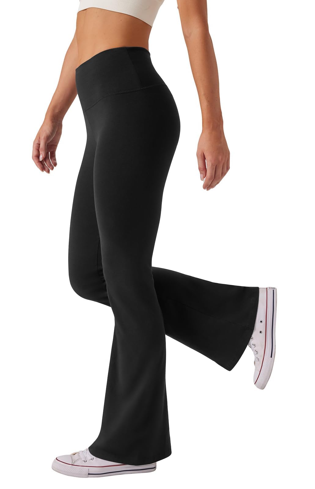 Glacspyg Damen Hose High Waist Schlaghose Bootcut Flared Yogahose Bauchtraining Elastische Freizeit Laufhose