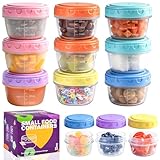 Aurinovellia 12 St&uuml;ck Auslaufsichere Frischhaltedosen, 80 ml Kleine Gefrierdosen, Vorratsdosen mit Deckel Luftdicht, Stapelbar und Wiederverwendbar, f&uuml;r Snacks, Saucen Farbe 4,5 X 6 cm