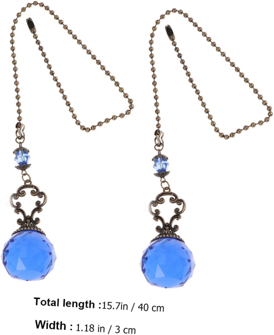 POPETPOP Crystal Ball Pull Chain Light Pull Chain Extension for Ceiling Fan Pendant Decor