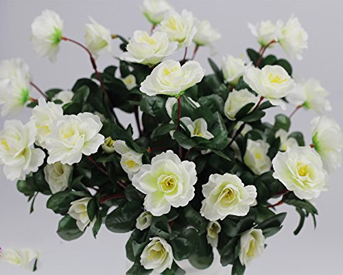 Lopkey Outdoor Artificial Red Azalea Bush White #TOP1