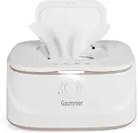 Aquecedor de lenços umedecidos e dispensador de lenços umedecidos para bebês, 3 lenços de grande capacidade com controle de temperatura para bebês com luz noturna (branco puro)