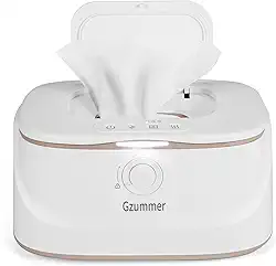 Aquecedor de lenços umedecidos e dispensador de lenços umedecidos para bebês, 3 lenços de grande capacidade com controle de temperatura para bebês com luz noturna (branco puro)