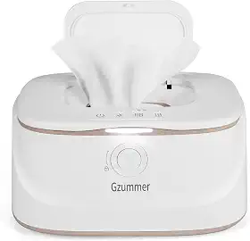 Aquecedor de lenços umedecidos e dispensador de lenços umedecidos para bebês, 3 lenços de grande capacidade com controle de temperatura para bebês com luz noturna (branco puro)