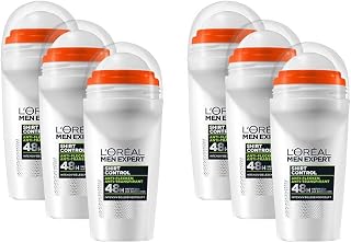 LOréal Men Expert Desodorante para hombre, desodorante antimanchas con un aroma intensamente vigorizante que proporciona hasta 48 horas de frescura, Shirt Protect, 6 x 50 ml