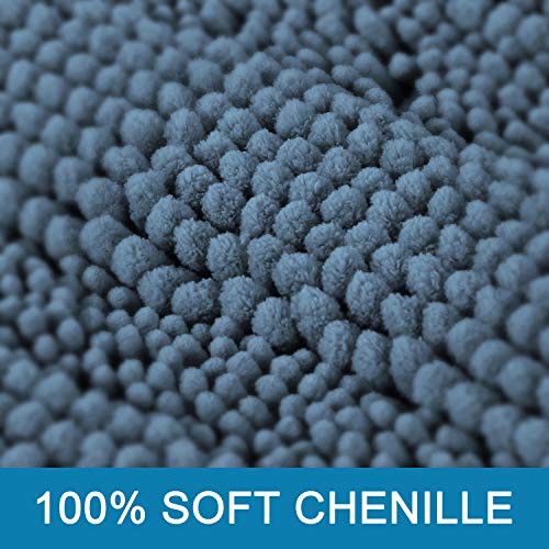 H.Versailtex PART-HVTZBATHMAT-5920STONEBLUE Bathroom Rugs Bath Mat Runner Rug Non Slip Kitchen Rug Extra Long Bath Rug Runners Oversized 59 Inch X 20 Inch Absorbent Washable Dry Fast Plush Area Rug thumb #2