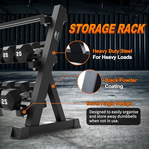Image of Leikefitness Dumbbell Rack 3 Tier Heavy Weight Organizer Dumbbell Storage Stand Holder 1100lbs Capacity Quick Assembly Dumbbell Weight Storage Rack For Home Gym, Black (Rack Only)