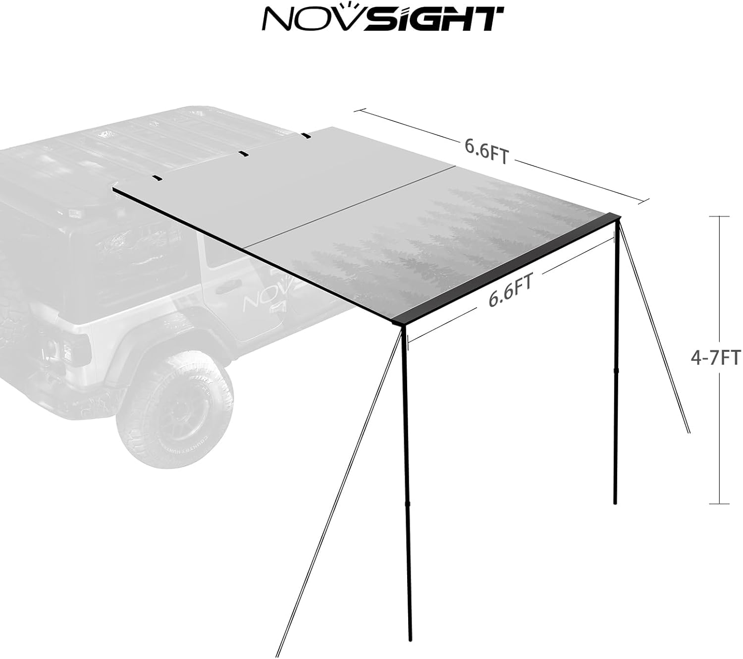 NOVSIGHT Vehicle Awning, 6.6x6.6ft, 5000mm PU Adjustable Height Aluminium Roof Rack Awning Pullout Retractable Awning Side Awning for Jeep/SUV/Truck/Van NOVSIGHT Vehicle Awning, 6.6x6.6ft, 5000mm PU Adjustable Height Aluminium Roof Rack Awning Pullout Retractable Awning Side Awning for Jeep/SUV/Truck/Van