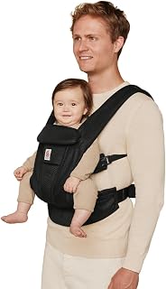 Ergobaby Omni Deluxe Breathable Mesh Baby Carrier Newborn to Toddler 7-45 lbs - All Positions, Lumbar Support, Onyx Black