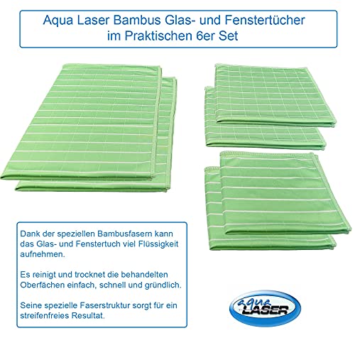 Paños de microfibra de bambú Aqua Laser para un acabado impecable en ventanas y cristal 8