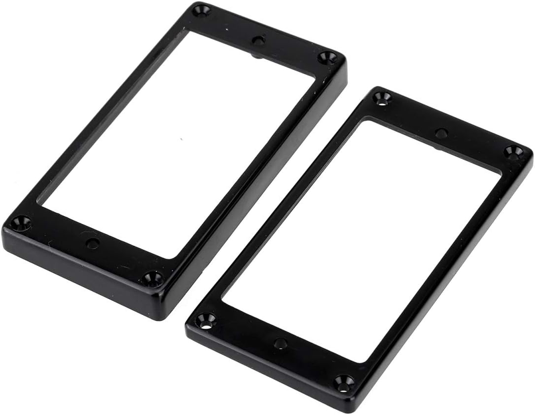 Musiclily Pro Plastic Flat Bottom Humbucker Pickup Mounting Rings Set for Electric Guitar Black, 9.18 cm x 4.6 cm x 1.3 cm