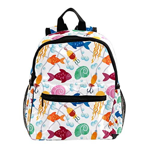 Sac à dos pour garçons et filles coloré motif escargot pieuvre 30cm