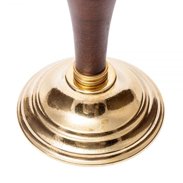 Candelabro barroco Art Nouveau con 3 focos, madera y latón, 31 cm