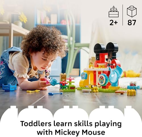 LEGO DUPLO Disney Mickey Mouse Clubhouse with Minnie & Pluto Building Toy - Fine Motor Skill Toy for Toddlers, Ages 2+ - Mickey Mouse Toy for Boys & Girls - Birthday Gift for Kids - 10465