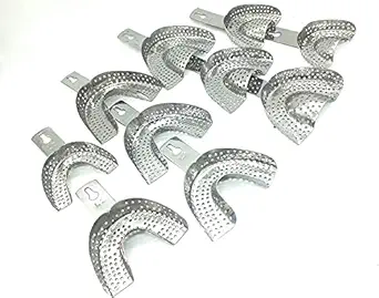 ARINEO Dental Metal Impression Tray Pack of 10 Pieces
