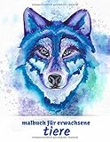  Malbuch Eür Erwachsene Tiere: Farbenfrohe Wildnis kunstwerke 50 kostenlose Malvorlagen zum Ausmalen Überraschendes Tierwissen inklusive. ... im Alltag 8.5 x 11 im Wolfskopf Design
