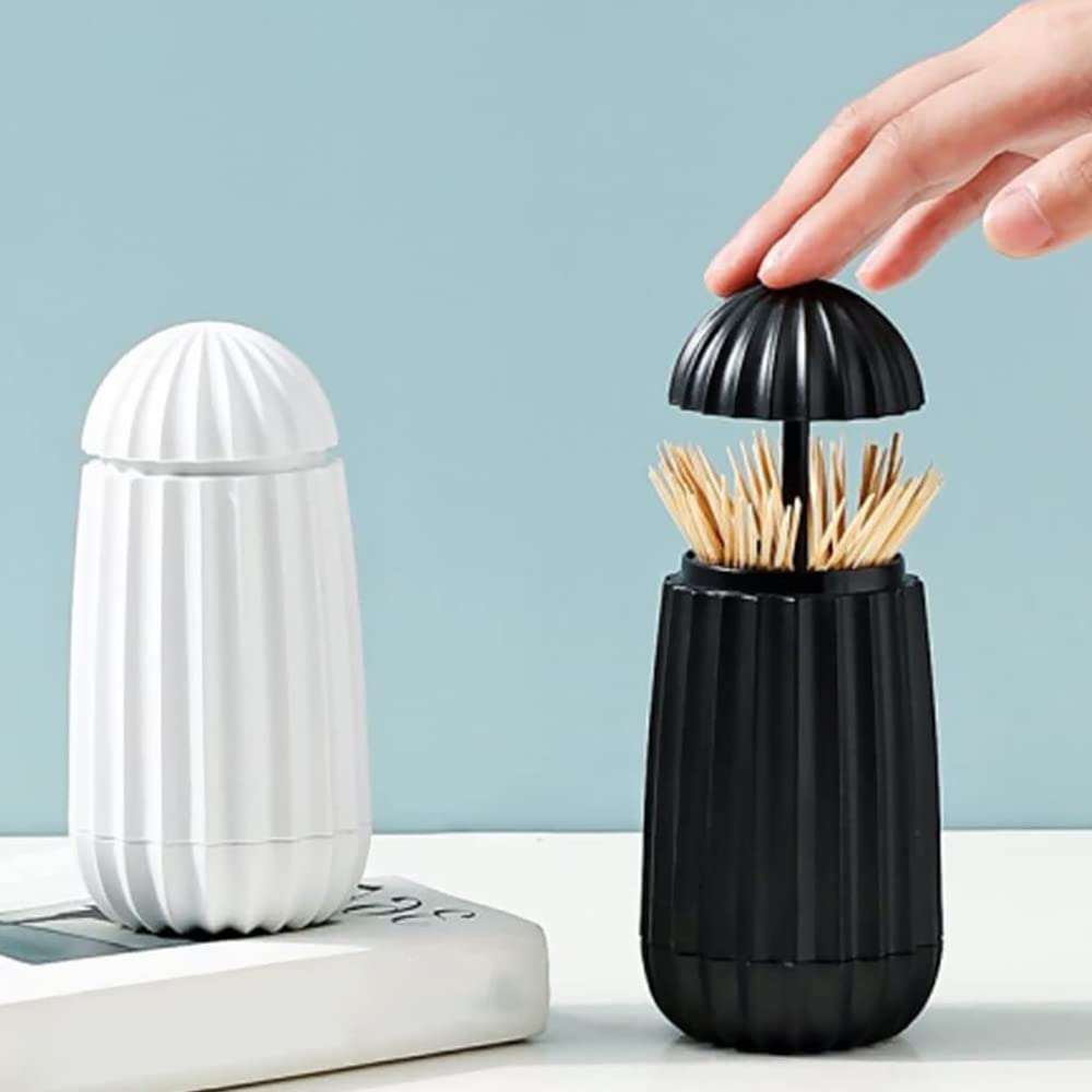 Distributore di Stuzzicadenti, Porta Stuzzicadenti Automatico, Porta Stuzzicadenti, con Funzione Stuzzicadenti Pop Up Automatico, per Uffici, Ristoranti, Bar, caffè, Hotel, Matrimoni (Nero)