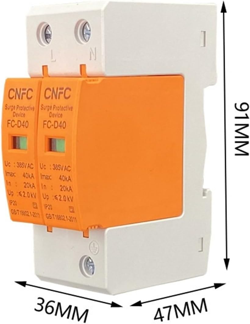 SaNzia Surge Protector 2P-40KA Surge Secondary Lightning Arrester AC-SPD Arrester