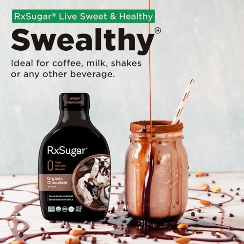 RxSugar Delicious Plant-Based Organic Chocolate Syrup, 16 oz | Allulose Sweetener | 0 Sugar, 0 Net Carbs, 0 Glycemic | Diabetes-Safe | Keto Certified | Non-GMO Project Verified | Gluten-Free Certified - Thumbnail 6