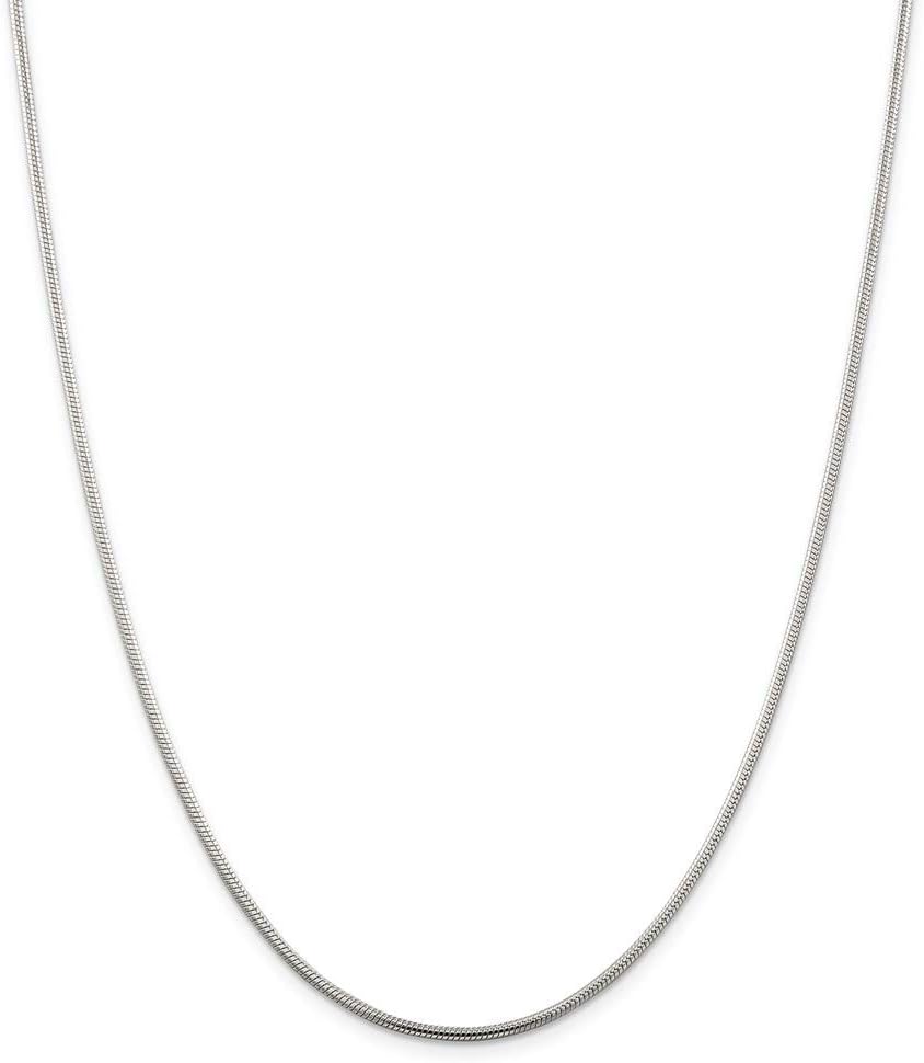Chain Necklace White Sterling Silver Snake 16 in 1.75 mm