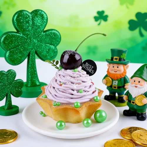Image of Green Pearl Sprinkles for Cake Decorating, 4 Sizes Sugar 130g /4.6oz, Cupcake, Ice Cream, Donuts, Macaron Toppings Supplies (2mm, 4mm, 7mm, 1cm)