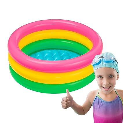 NZ Swimming Pool Bath Tubs for Kids | Outdoor & Indoor Bath Tub for Kids Pool | Bathing Tub-Portable & Foldable | 2ft Round Sunset Glow Baby Pool