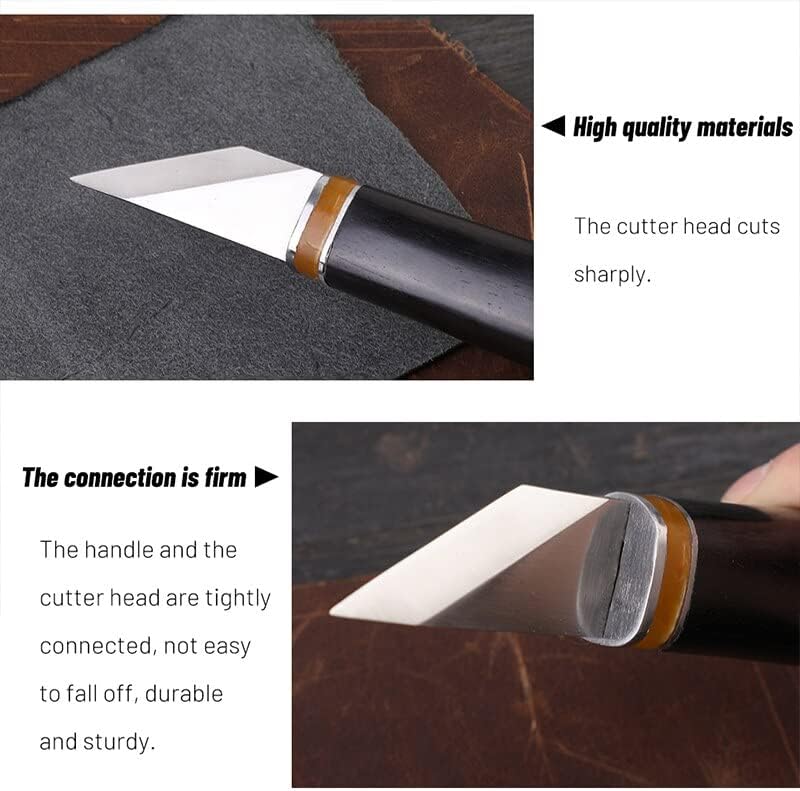 LMDZ Leather Tools Kit With Leather Cutting Knife Steel Ruler Punch Tools Set Wooden Handle Awl Leather Craft Tool Accessories