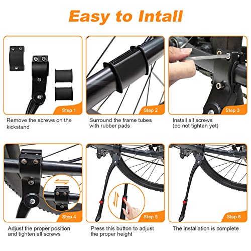 Nicedack Bike Kickstand, Adjustable Kickstand Aluminium Alloy Bicycle Kickstand For Mountain Bike/700 Road Bike/Bmx/Mtb 22'' 24'' 26'' 27.5'' 28Inches Adults Bike #TOP4