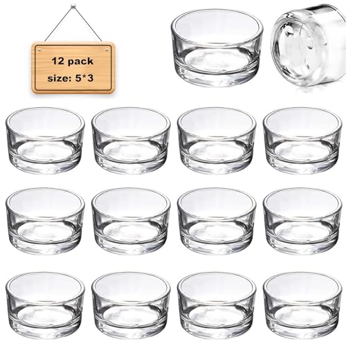Pack de 12 Portavelas Cristal Votivas para Velas de Té,Set Portavelas,Vasos Vela,Portavelas de Cristal,Porta Velas Decor del Hogar,Bodas,Fiestas y Poner la Mesa