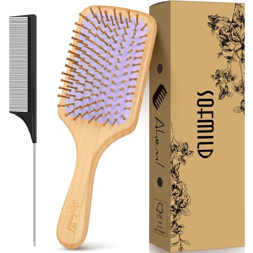 Sofmild Bamboo Wooden Paddle Hair Brush
