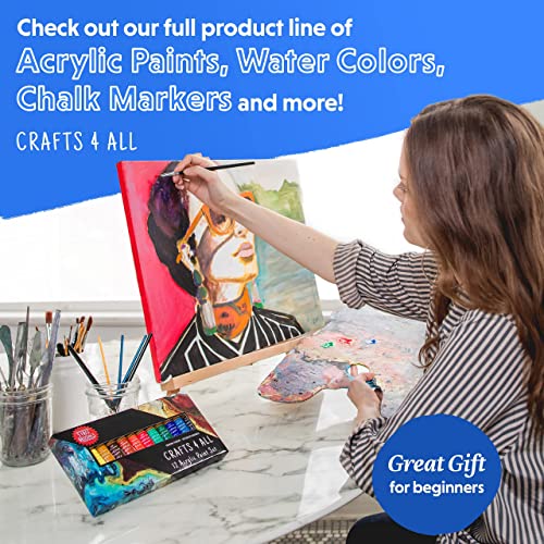 Crafts 4 ALL Acrylic Paint Set - 12 Paints for Canvas, Wood, Ceramic, Fabric - Non Toxic, Vibrant Pigments for Beginners, Adults and Professional Artists - Art Supplies - Image 7