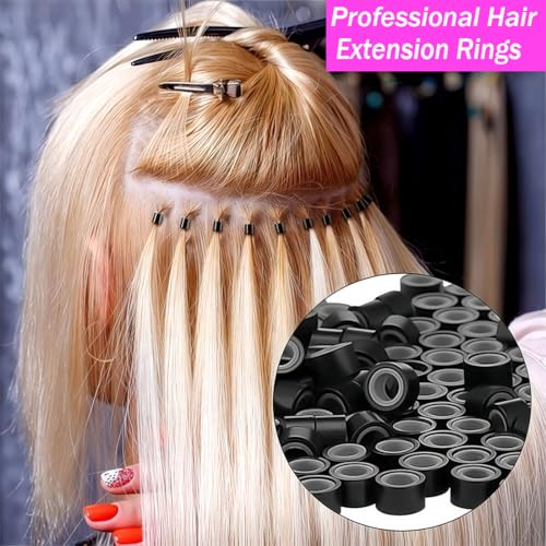 Cuentas de silicona antideslizantes de 5 mm para fijar extensiones de cabello y plumas con seguridad 5