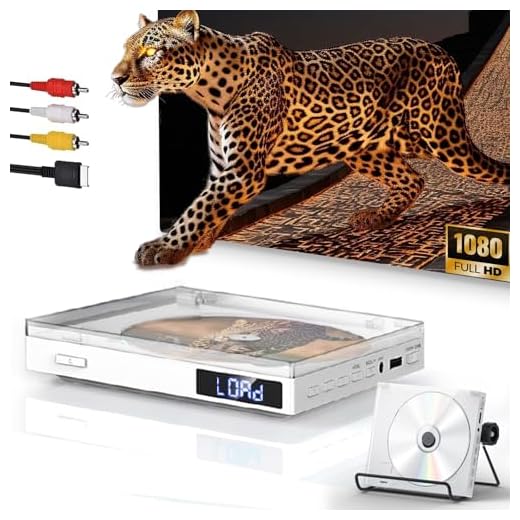 Mini Lecteur DVD pour TV, 1080P Compact Lecteur DVD Multizone avec Port HDMI/AV Sortie, NTSC/PAL, Portable Lecteur CD Player pour Télévision avec câble AV/HDMI/AV/USB, Télécommande et Support.