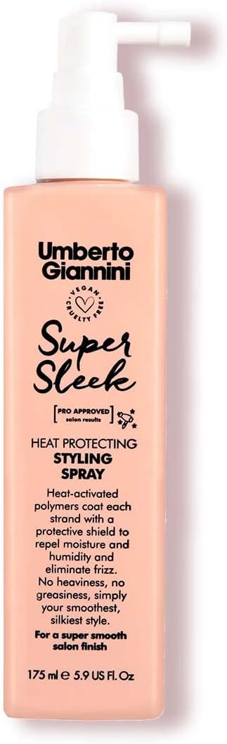 Umberto Giannini Super Sleek Heat Protecting Spray - Anti Humidity, Frizz Free, Moisturising Stying Spray - Vegan & Cruelty Free 175ml