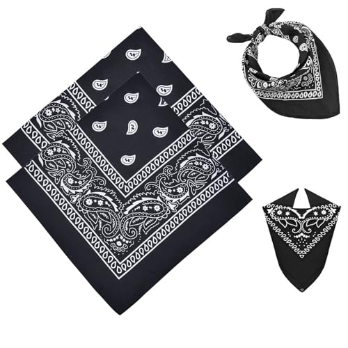 JJiaoLinin Bandana, Lot de 2 Foulard carré,Classique Bandanas Foulard avec Motif cachemire fichu,Accessoires de costume d'Halloween, Bandanas carrés idéaux...