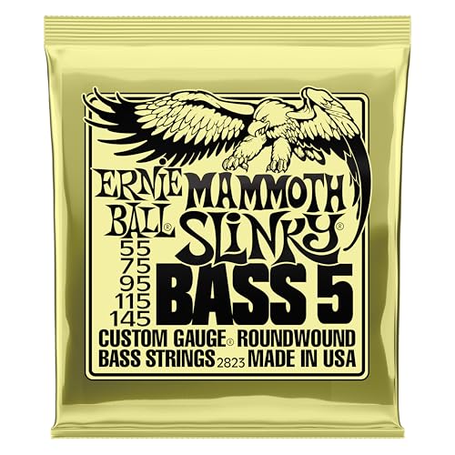 Image of Ernie Ball Mammoth Slinky Nickel Wound 5-String Electric Bass Strings 55-145 Gauge (P02823)