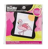 Bucilla Beginner Minis Kit with 3-Inch Plastic Frame, 46410 Flamingo