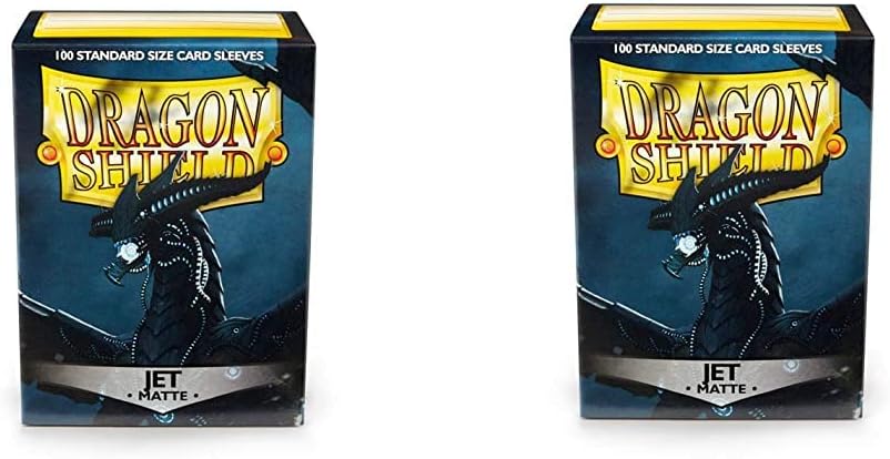2 Packs Dragon Shield Matte Jet Standard Size 100 ct Card Sleeves Value Bundle!
