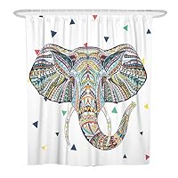 Tenda Doccia 3D Con Elefante 180x200 Cm – Impermeabile, Antimuffa, In Poliestere Con Ganci