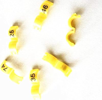 freen-p 2.7mm 1-100 Numbered Clip snap Plastic Bird Ring Leg Bands Parrot Finch Canary Grouped 100pcs Yellow