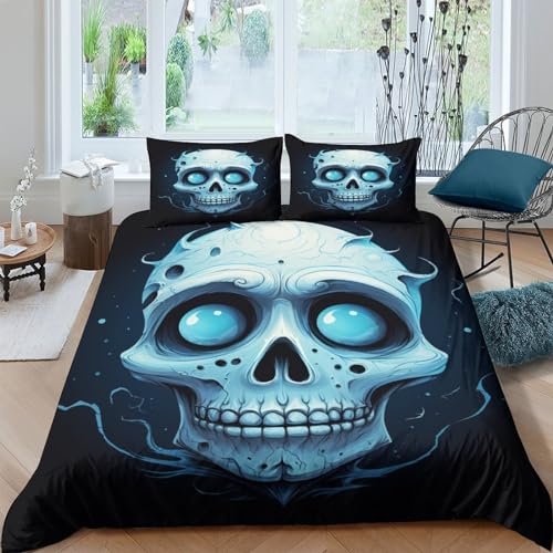 Housse de couette crânes avec fermeture éclair double et microfibre - 2