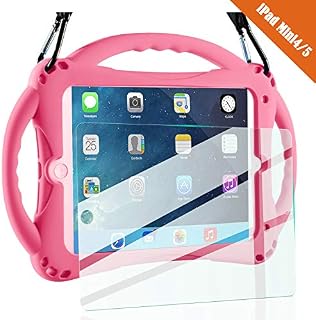 TopEsct iPad Mini 4 Case Kids Shockproof Handle Stand Cover&(Tempered Glass Screen Protector)