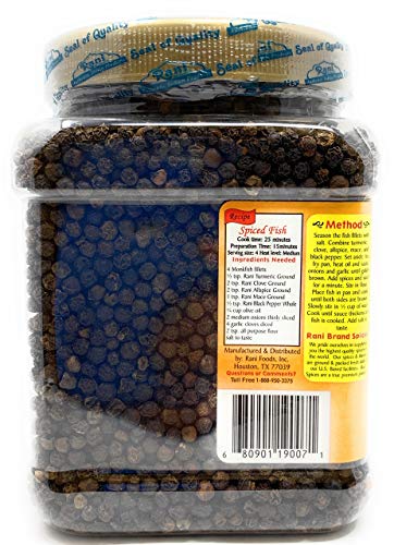 Rani Black Pepper Whole (Peppercorns), Premium Indian Mg-1 Grade 16Oz (1Lb) 454G Bulk Pet Jar ~ All Natural | Gluten Friendly | Non-Gmo | Perfect Size For Grinders! #TOP1