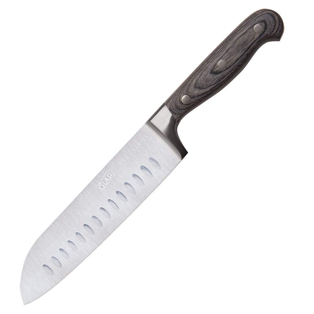 Glad Professional Santoku Knife, 7 Inch High Carbon Stainless