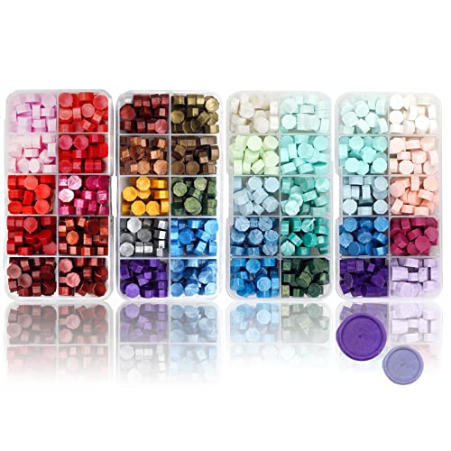 Siegelwachs Perlen Set, 800Pcs Bunt Regenbogenfarbe Siegel wachssiegel Siegelwachs Siegellack für Kartenumschläge Brief Einladungen Geschenke Pakete zum Versiegeln von Wachs Stempeln Cover