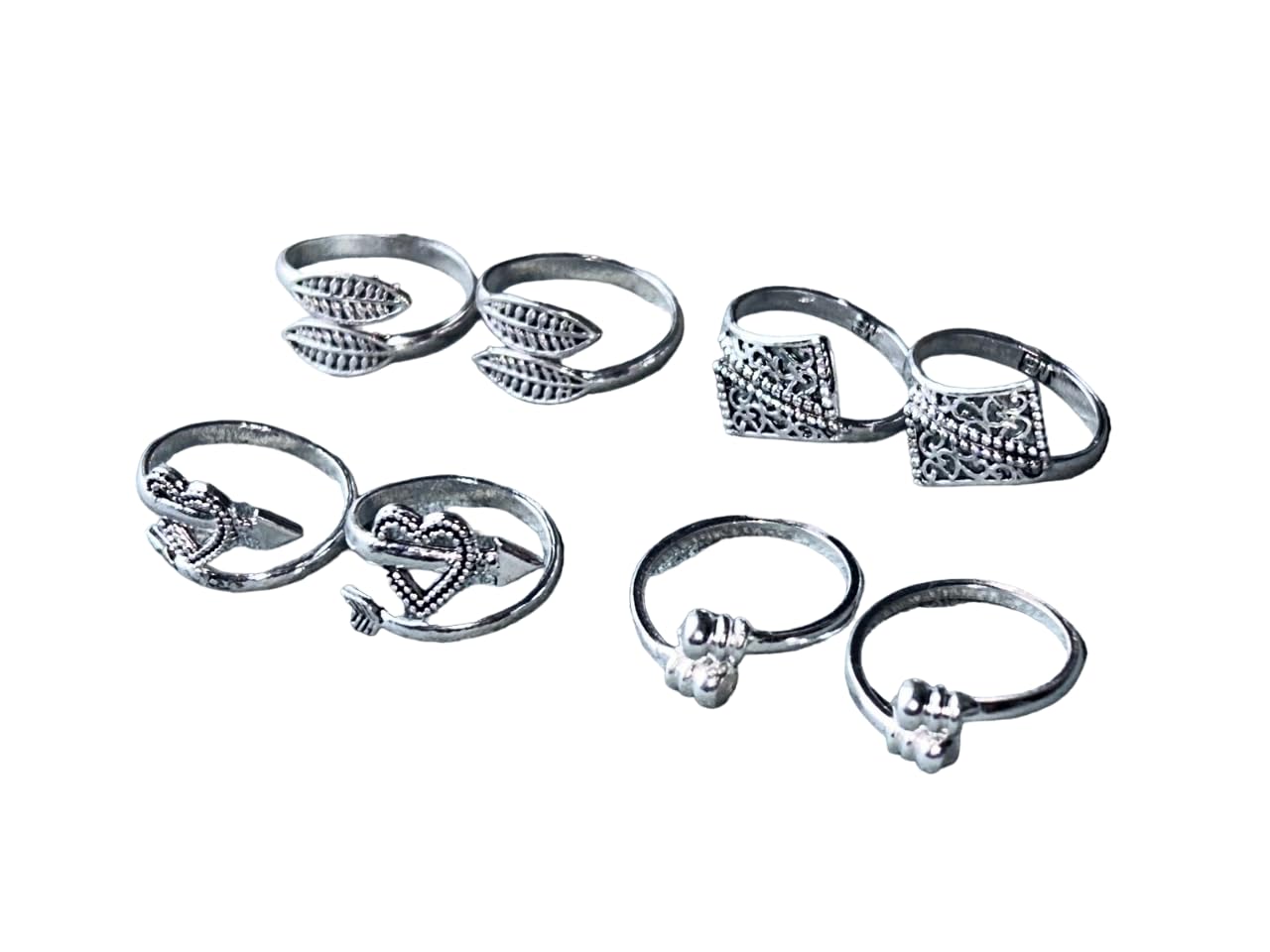 Women & Girls Metal Fancy Glossy finish Toe Ring Adjustable Bichiya/Leg Finger Ring_Combo_4 (A_C_P_110803_Silver)-image-41