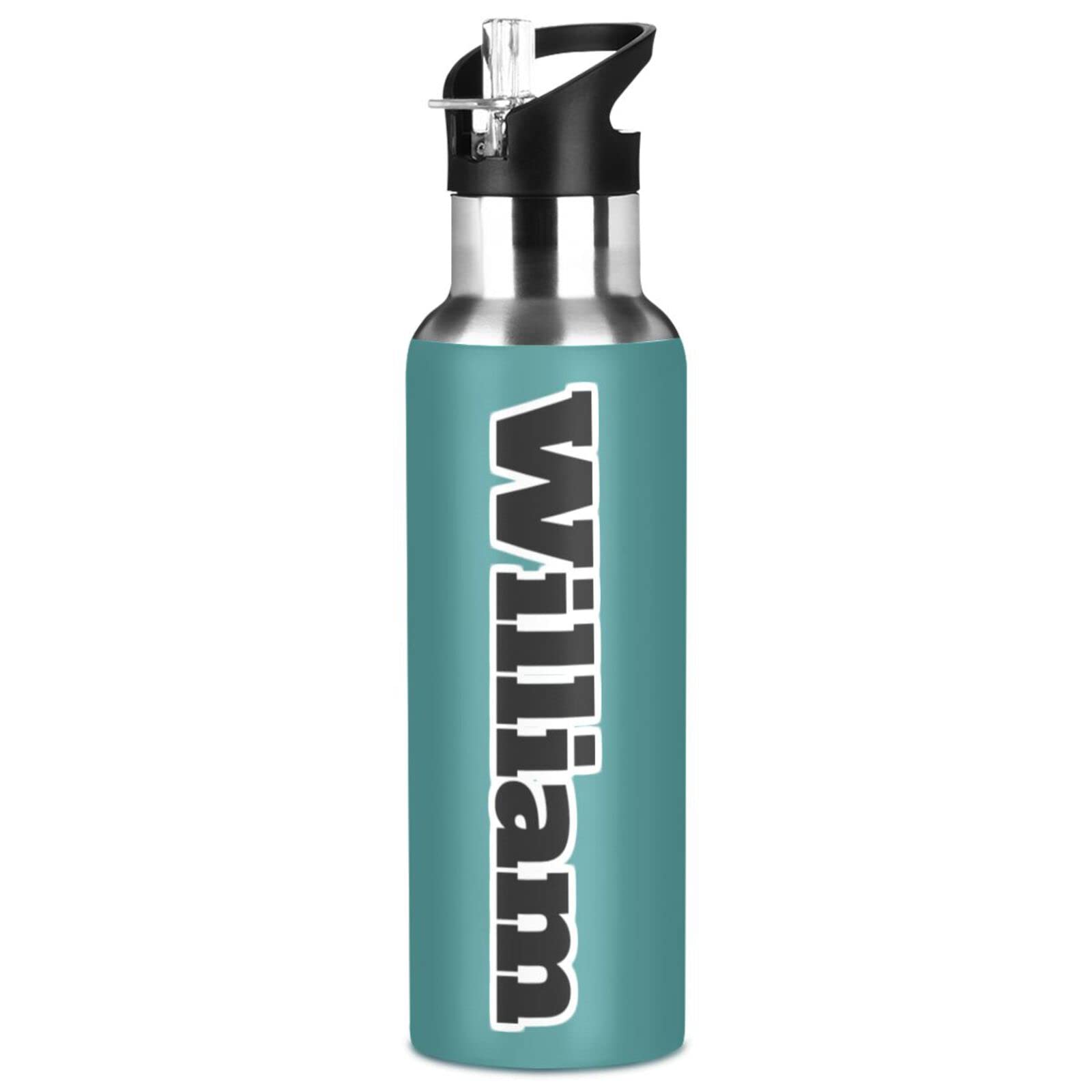Isolierflaschen Trinkflasche Thermoskanne Isolierflasche mit Griff, 900 ml, Dunkelblaugrün, auslaufsicher, ohne Trinkhalm, für heiße und kalte Getränke, BAP-frei